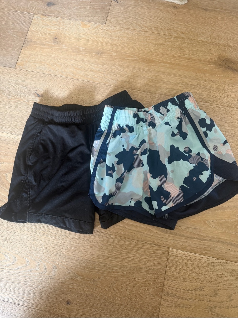 Athletic Works Kids Two-Pack Shorts – Black and Blue Camo